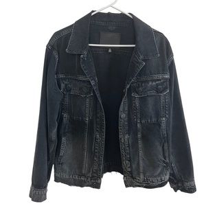 Hudson faded black distressed denim jacket